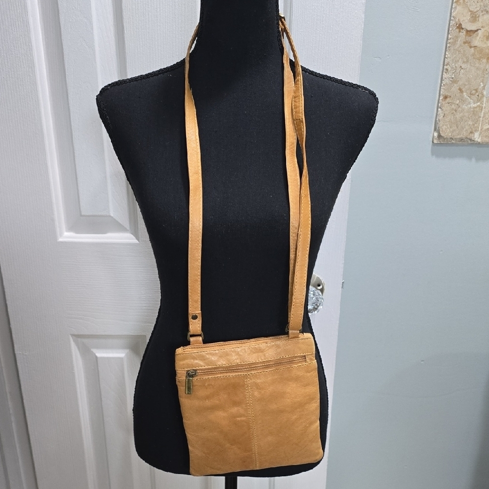 Leather Tan Crossbody Bag - Picture 4 of 14